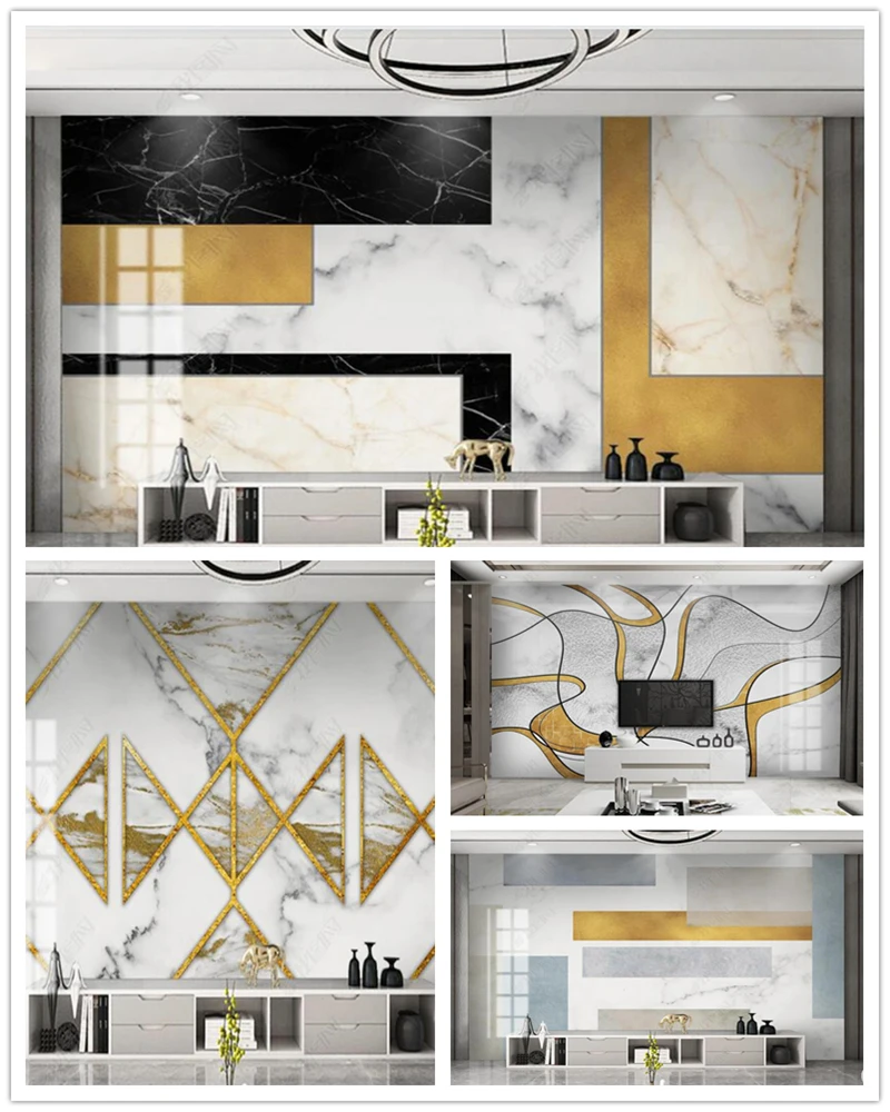 Papel de parede Modern creative abstract geometric marble 3d wallpaper mural,living room tv wall bedroom wall papers home decor