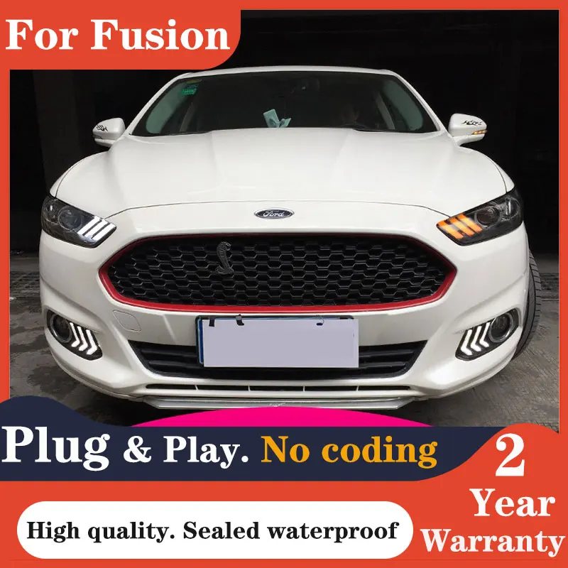 Car stying For Ford Mondeo Fusion 2013-2016 Mondeo headlights For Mondeo headlights head lamp led DRL front Bi-Xenon Mondeo