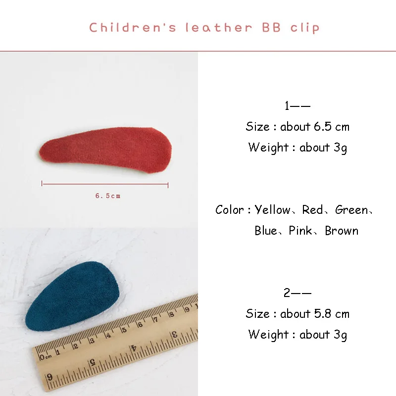 Cute Girls Hair Side Clips Leather Hair Pins For Kids Soft Velvet Elastic Multiple Candy Color Snap Hair Clip Hair Accessories