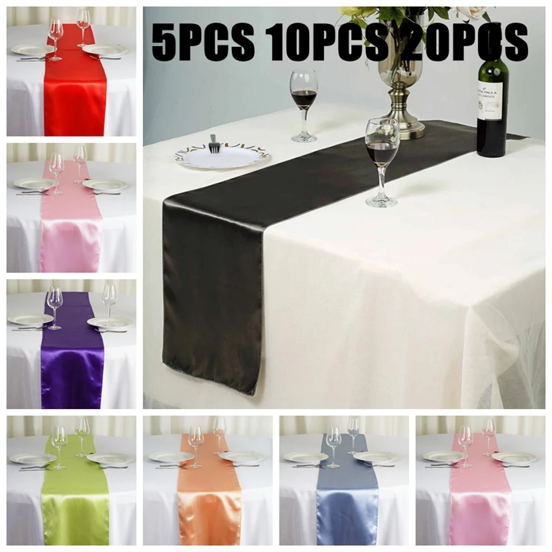 

30X275CM Satin Table Runner Wedding Tablecloth Runner For Banquet Event Party Home Decoration