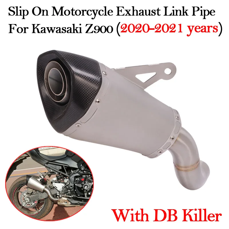 

Slip On Motorcycle Exhaust Mid Link Pipe Modified Carbon Fiber Escape Muffler DB Killer For Kawasaki Z900 Z900E Z900A2 2020 2021