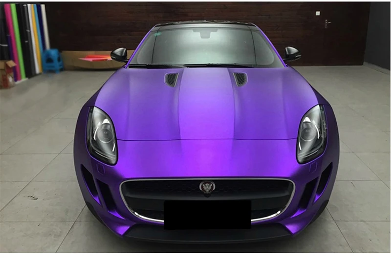 

Chrome Brushed Aluminum Metallic Purple Vinyl Wrap Film For Full Car Body Wrapping Foil Sticker Size 1.52x20 meters