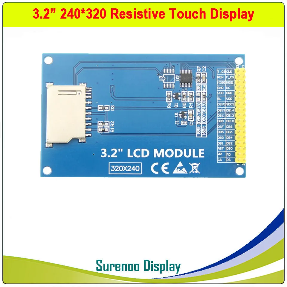 3.2 inch 240*320 MCU Parallel Interface TFT LCD Module Display Screen with Touch Panel Drive IC ILI9341 XPT2046 Alientek STM32