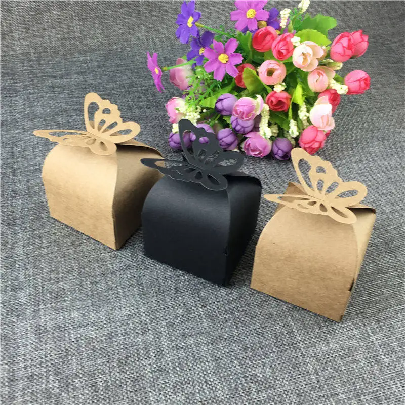 

100pcs/Lot Cute Butterfly Shaped Cardboard Kraft Paper Boxes For Mother's Day Soap Cosmetics Perfume DIY Handmade Boxes Cartons