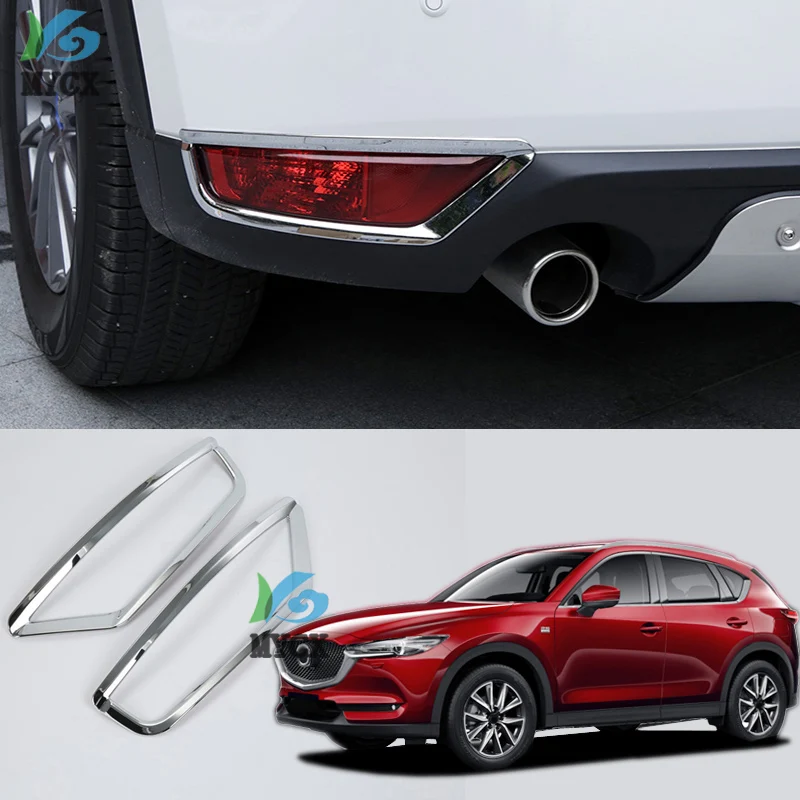 

For Mazda CX5 CX-5 CX 5 2017 2018 2019 KF ABS Chrome Rear Reflector Fog Light Lamp Cover Sticker Decoration Trim Accessories