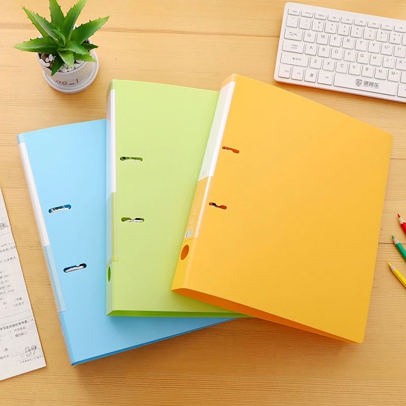 Colorful A4 File Cover 2-Ring Binder A4 File Folder For Document Organizer Office Supplies