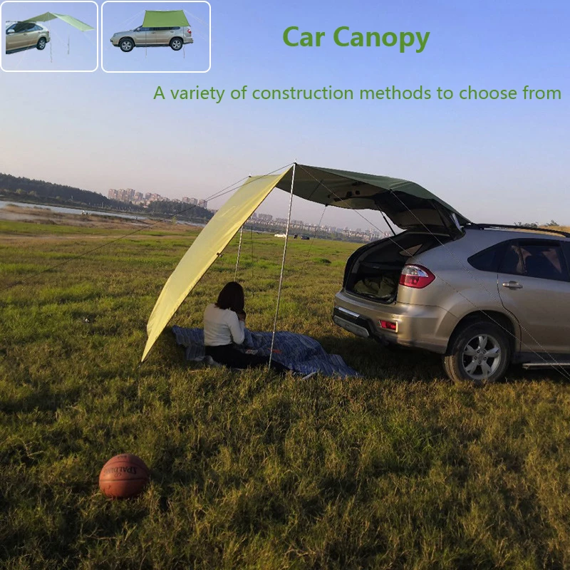 Portable Car Shelter Shade, Camping Side Car Roof Top, Tent Awning, Waterproof, Ultraviolet-Proof,Automobile Rooftop,Rain Canopy