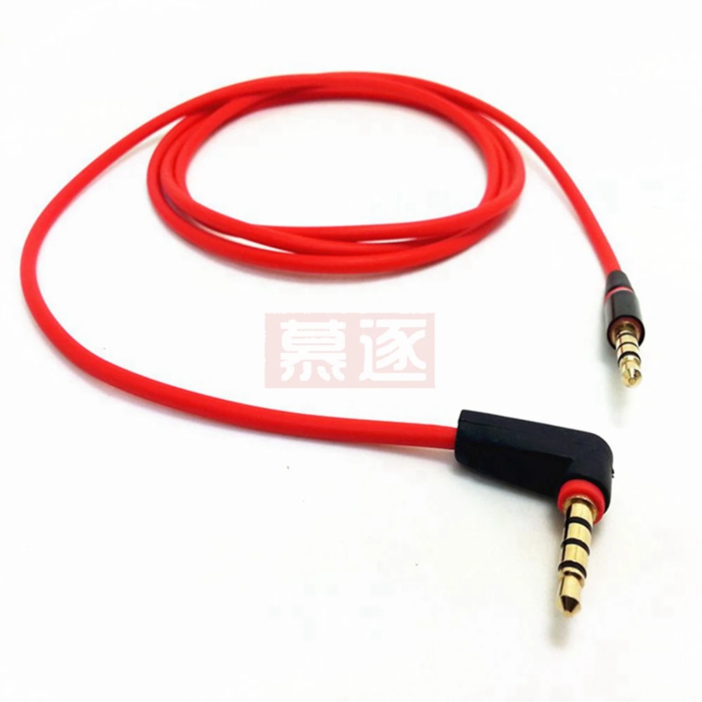 3.5mm 1/8“ Male to Male 4 Pole Car AUX Audio Cord Cable Record Headphone RED