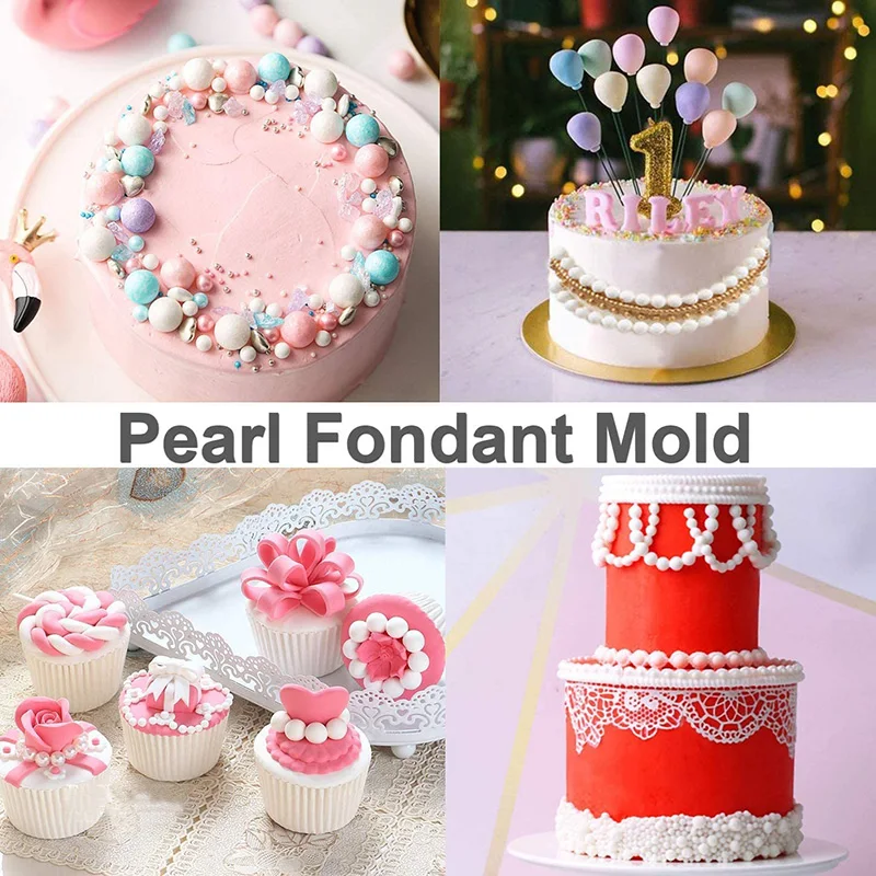 Pearl Rope Wave Flower Gemstone Cake Border Silicone Molds Chocolate Candy Cupcake Fondant Mould Wedding Cake Decorating Tools