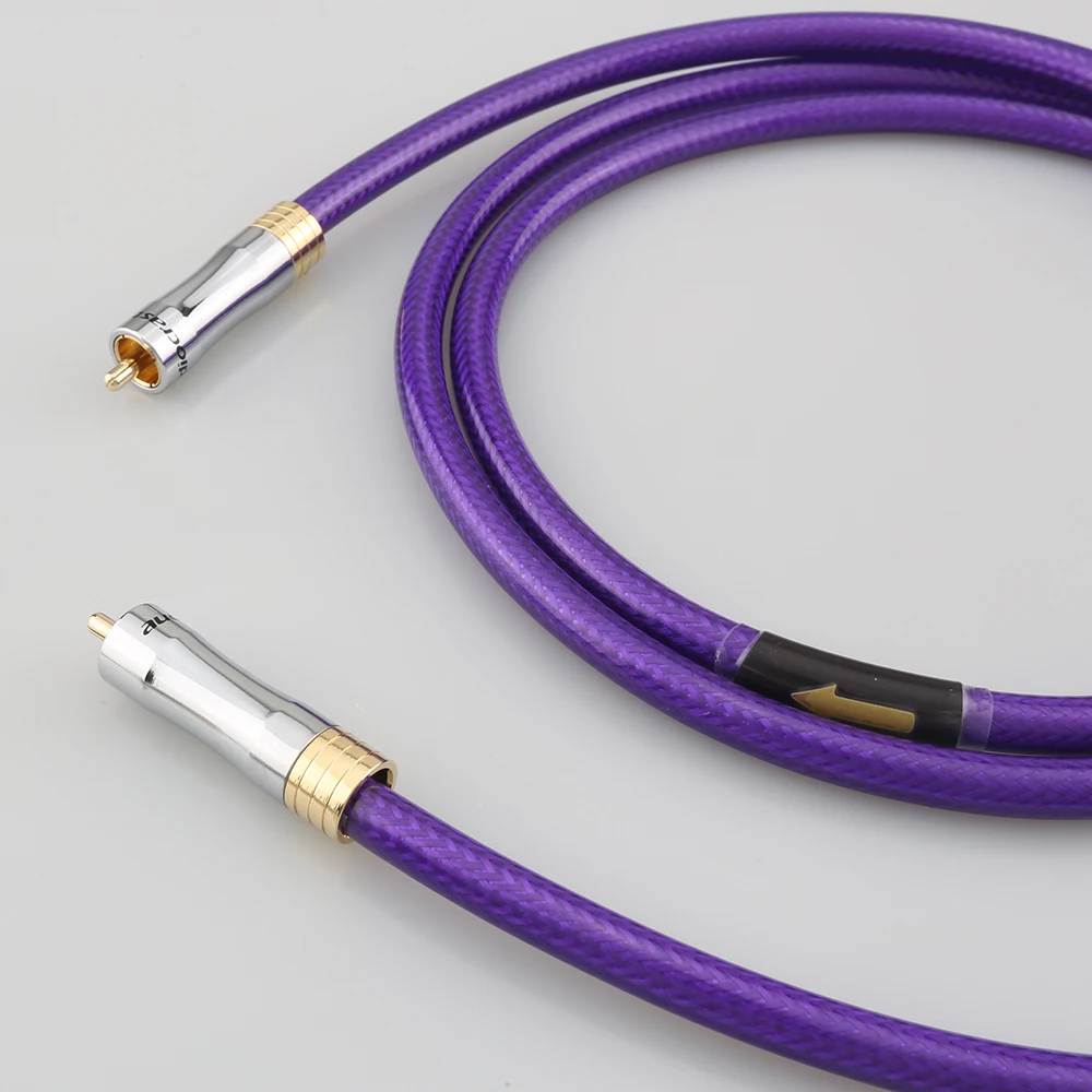 High Quality OCC 75 Ohms HiFi Coaxial Audio Cable Sliver Plated Digital Audio Coaxial Cable RCA To RCA DAC CD