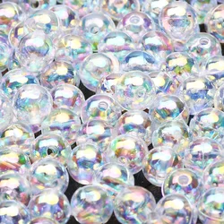 30-200pcs 6 8 10 12mm Transparent AB Acrylic Beads Round Loose Spacer Beads For Jewelry Making Diy Bracelet Handmade Accessories