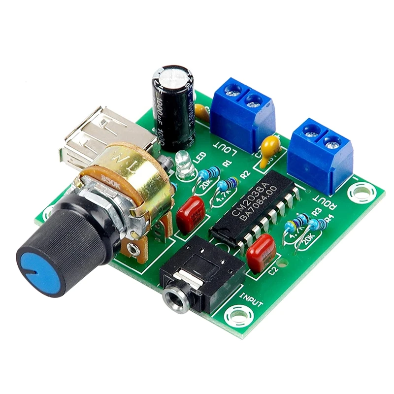 

Mini Power Amplifier Board 5W+5W HiFi Two-Channel PM CM2038 5V USB Supply Power Audio Amplifier