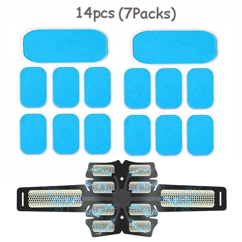 14pcs EMS Trainer Abdominal Gel Stickers Gel Pads For Muscle Stimulator Exerciser Replacement Massager Gel Patch Accessories