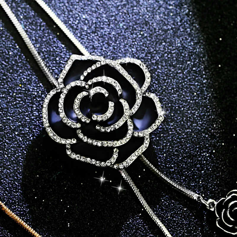 Camellia Sweater Necklaces Long Winter Necklace 2021 Trend Flower Rose Luxury Brand Jewelry accessories Wholesale price