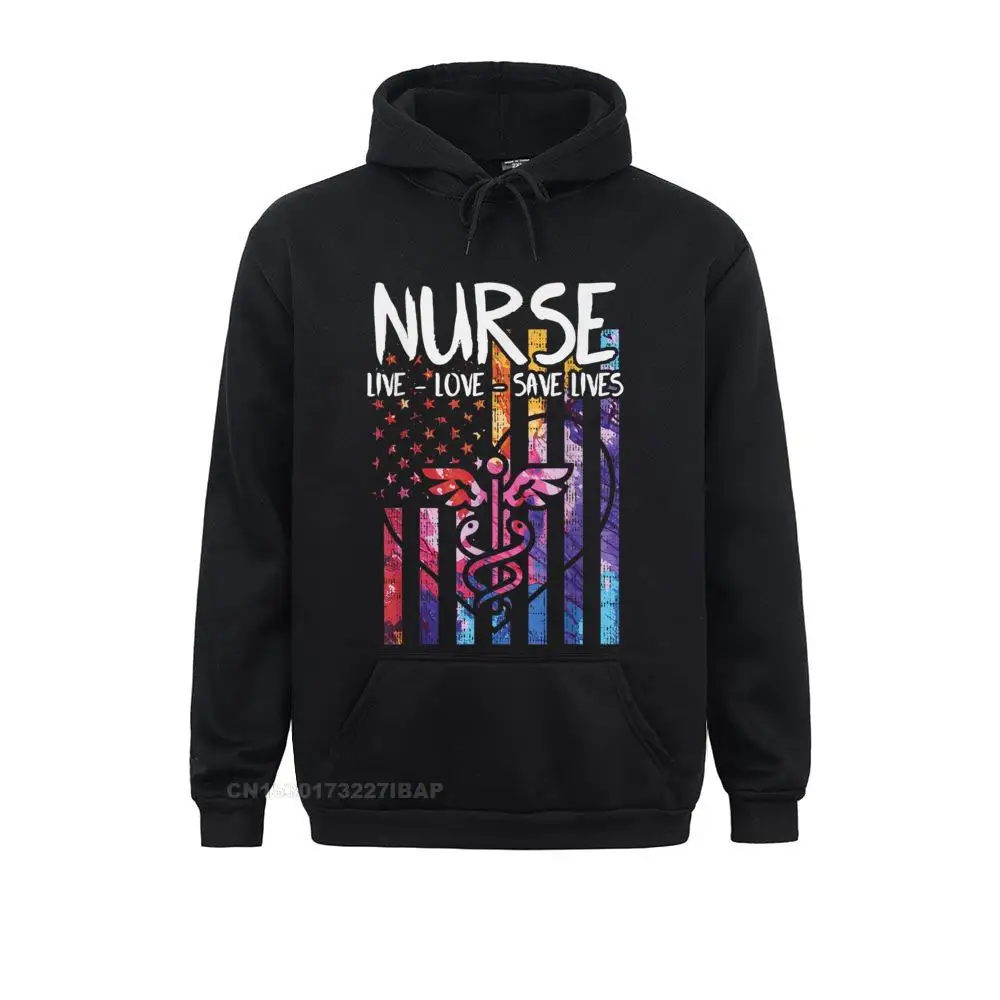 Nurse Live Love Save Lives US Flag Patriotic Nursing Camisa Hoodies For Men Cheap Ostern Day Sweatshirts Fitness Sportswears