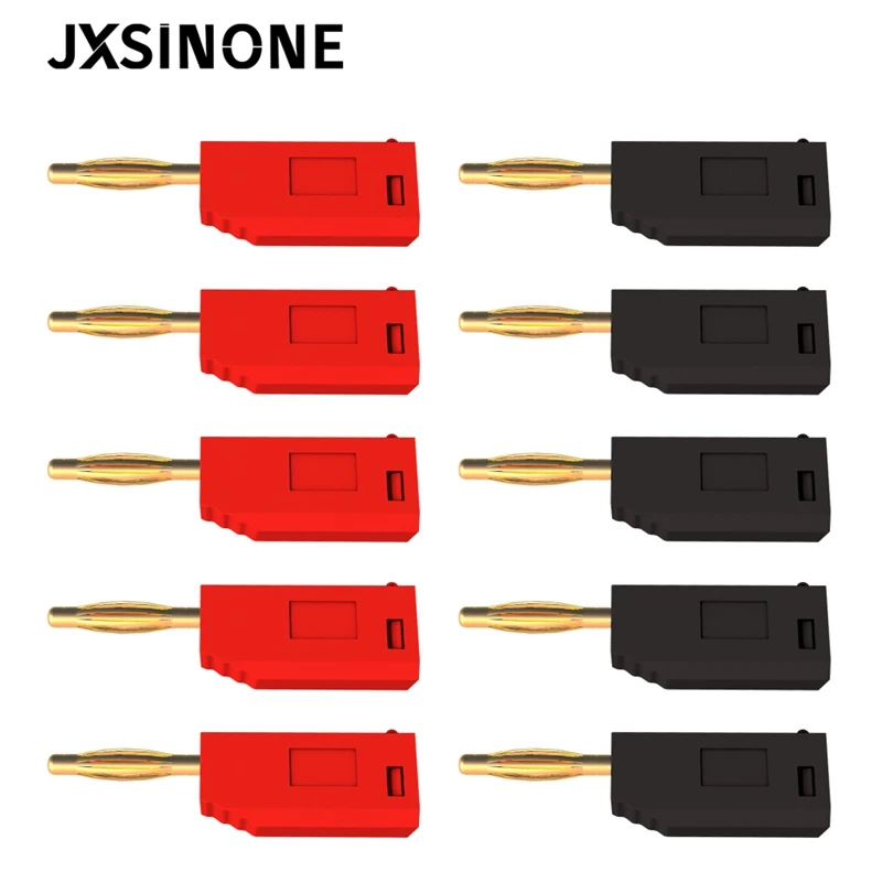 JXSINONE P3012 10PCS 2mm Banana Plug jack Gold Plated Copper stackable connector for Binding Post Test Probes 5 Colo