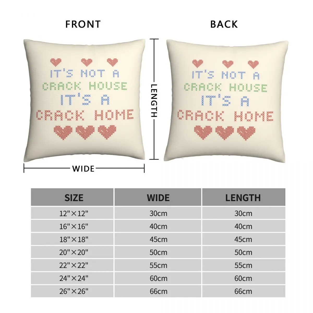 ITS NOT A CRACK HOUSE ITS A CRACK HOME Square Pillowcase Polyester Linen Velvet Pattern Zip Decorative Pillow Case Sofa Cushion