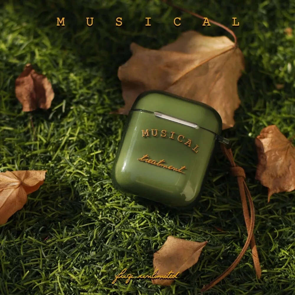 Simpatico cartone animato smeraldo lettere custodia per Apple Airpods 2 1 Cover Art pittura custodia per auricolare trasparente per airpod Pro scatola per cuffie