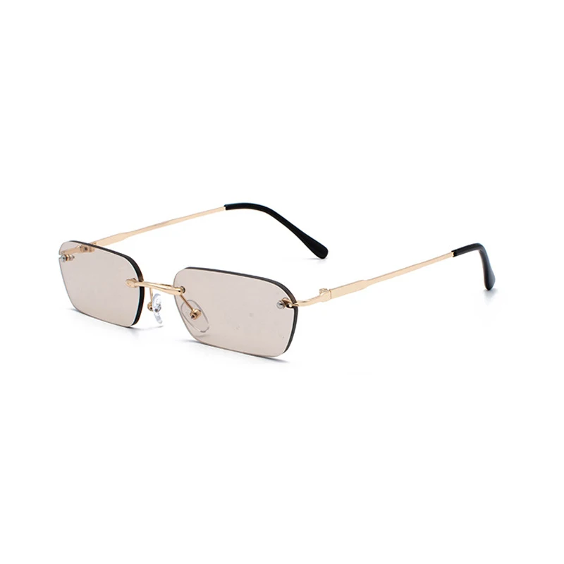 OEC CPO Fashion Rimless Sunglasses Women Vintage Brand Design Ladies Transparent Lens Sun glasses For Women Rectangle UV400 O94 image 5