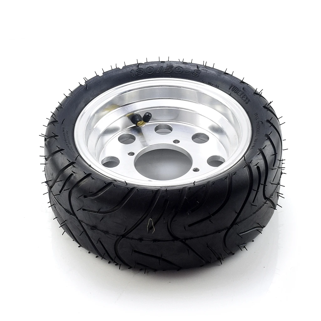 8インチチューブレスタイヤ真空 & リムホイール90/65-8フロントタイヤ