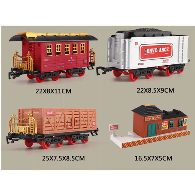 High Simulation Steam spray 2.4G RC Steam Train 666CM Large Track Railway DIY Assembly RC Train Sound Smoking Effect Train Track