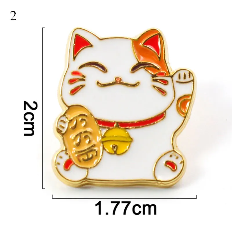 Funny Cute Cats Enamel Pins Fashion Creative Lucky Cat Badge Cute Japanese Lucky Cat Badge Brooch Gifts For Kids Friends