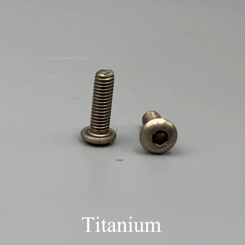 M3 M4 M5 M6 OD 6mm 8mm 10mm 12mm 16mm 20mm 25mm 30mm Length TA2 Titanium Bolt Round Button Hex Hexagon Socket Button Head Screw