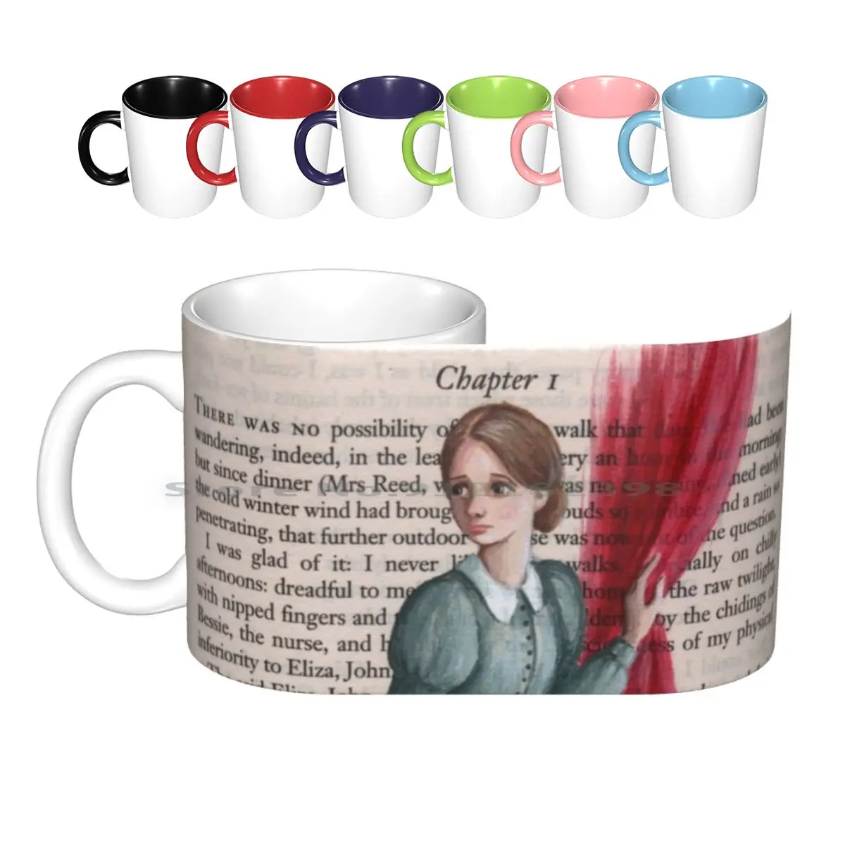 Jane Eyre-tazas de cerámica para mujer, tazas de café, té con leche, Bronte Jane Eyre Yorkshire, Literature