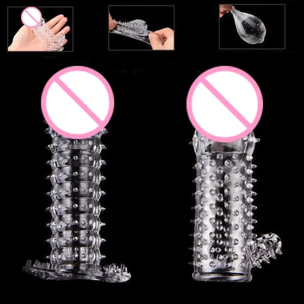 Reusable Full Cover Penis Sleeve Ring Delay Elasticity Condoms for Sex Adult Men bring you and your lover a lot of fun