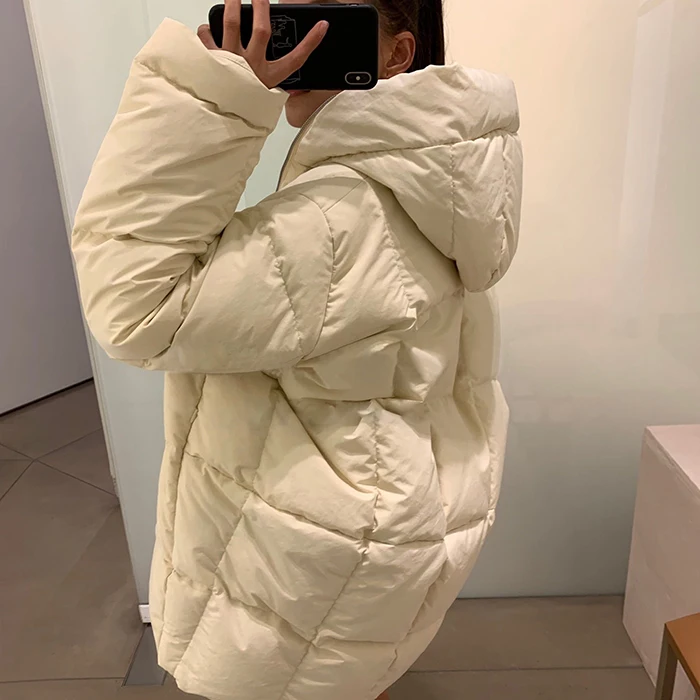 Fit -30℃ Cold Weather Winter Women\'s Long Fluffy Down Coat Female Oversized Thicker Warm Down Jacket Hooded Down Parkas F2430