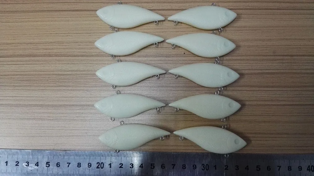 10pcs Unpainted Lipless Hard Baits Fishing Lure Bodies 2 3/4 Inch 1/3 OZ VIB Blank lures JS#12