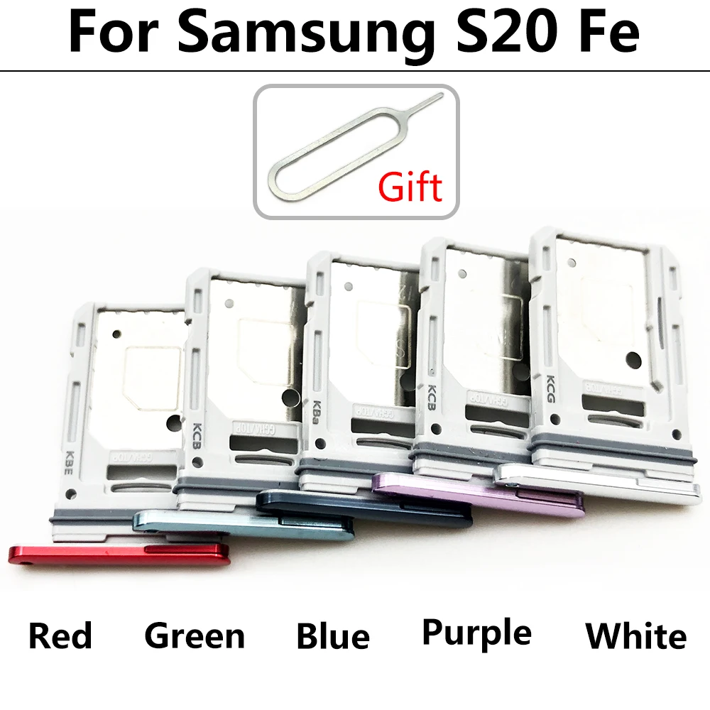 New For Samsung S21 S20 Plus Ultra Fe Dual SIM Card Slot SD Card Tray Holder Adapter Replacement Spare Parts