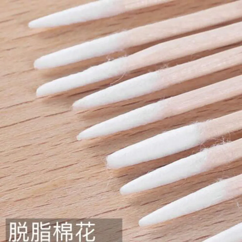 100/300/500pcs Wood Cotton Swab Cosmetics Permanent Makeup Ear Clean Sticks Buds Micro Brushes Eyelash Glue Removing Tool