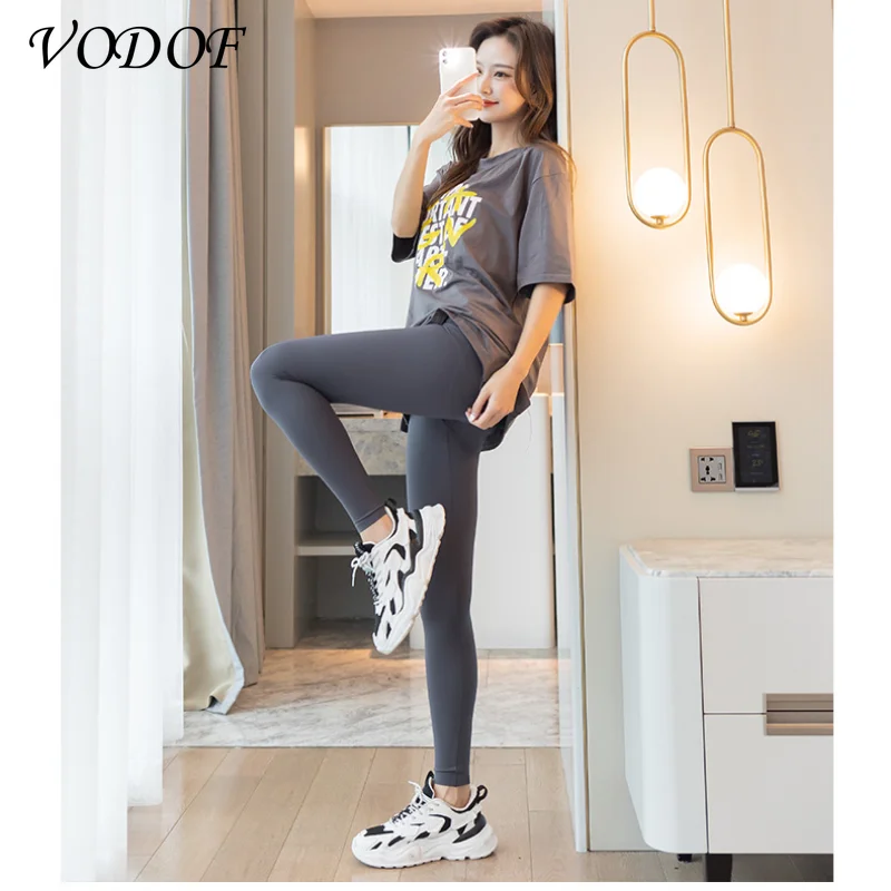 Vodof Nieuwe Vrouwen Sharkskin Zwart Leggings Dunne Workout Stretch Sexy Fitness Leggings Skinny Benen Afslanken Sport Leggings