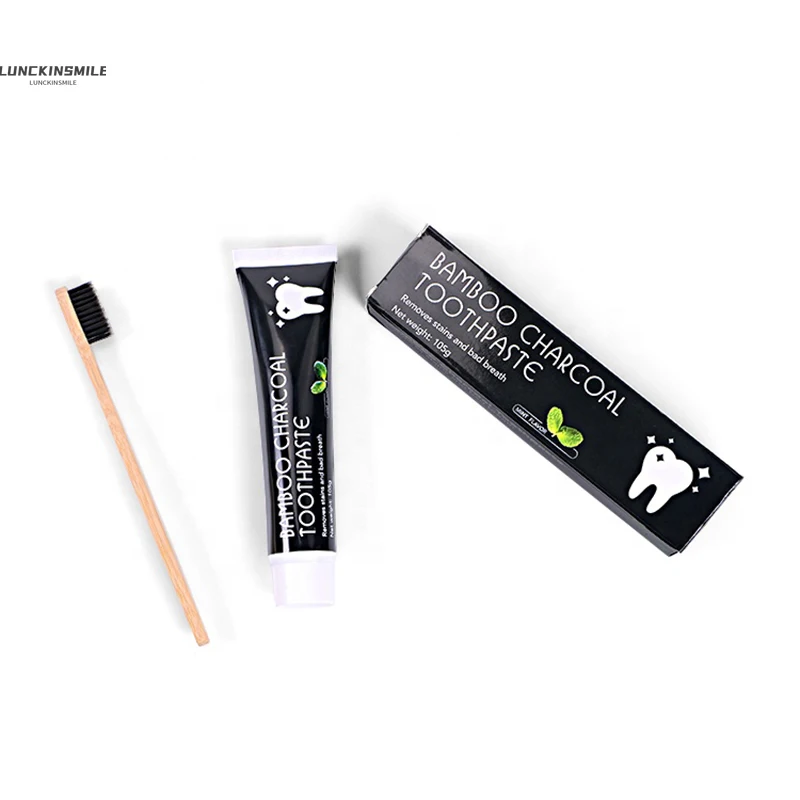 

Bamboo Charcoal Toothpaste Teeth Whitening Oral Dental With Toothbrush Travel Equipment Version Fluorid Free Mint Flavor