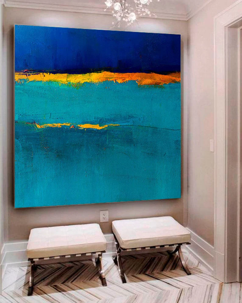 

Blue Painting Seascape Painting Large Original Abstract Painting Landscape Painting Sunset Painting Ocean Painting Oil Painting