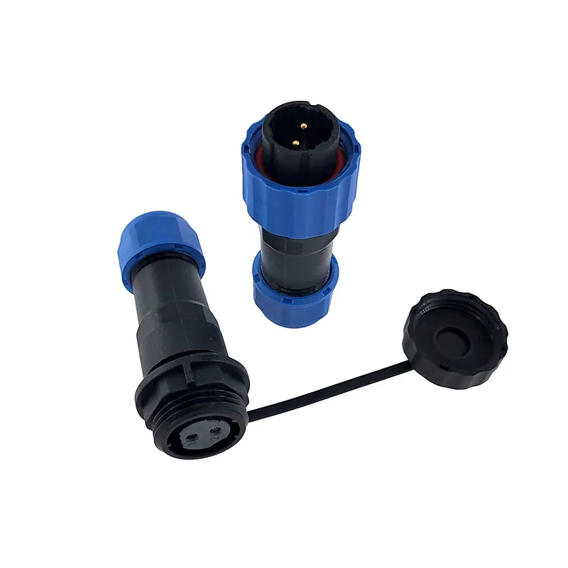 SP16 Waterproof Docking connector 2/3/4/5/6/7/8/9 pin IP68 power cable connector Male plug and Female socket