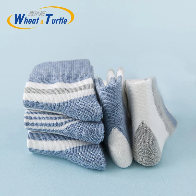 5pcs/Lot Mother Kids Children's Clothing Socks Cotton Unisex Striped  For Children Baby All Season Suitable Fashion 