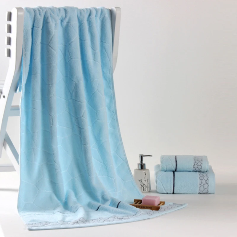 Bath Towel 100% Cotton Towel Cotton Fiber Soft Fine Water Cube Texture Jacquard Towels Decoration Home Bathroom Accessories