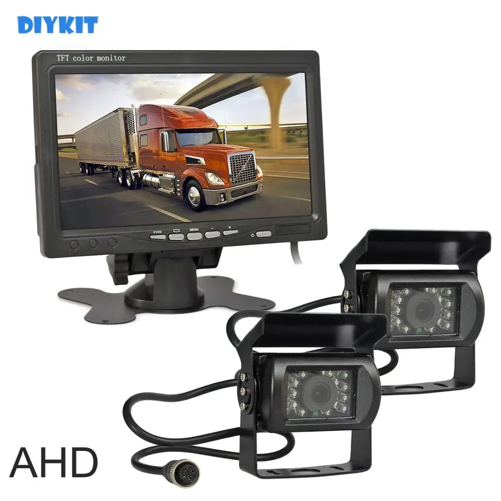 

DIYKIT 7inch AHD HD Car Monitor Rear View Monitor Waterproof IR Night Vision 1080P AHD LED Camera for Bus Houseboat Truck