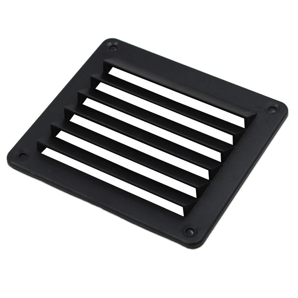 Universal RV Horizontal Hood Vent, Weather Proof Louver, Rain & Waterproof Air Vent 140x126 mm/ 5.5x5 inch (Black)