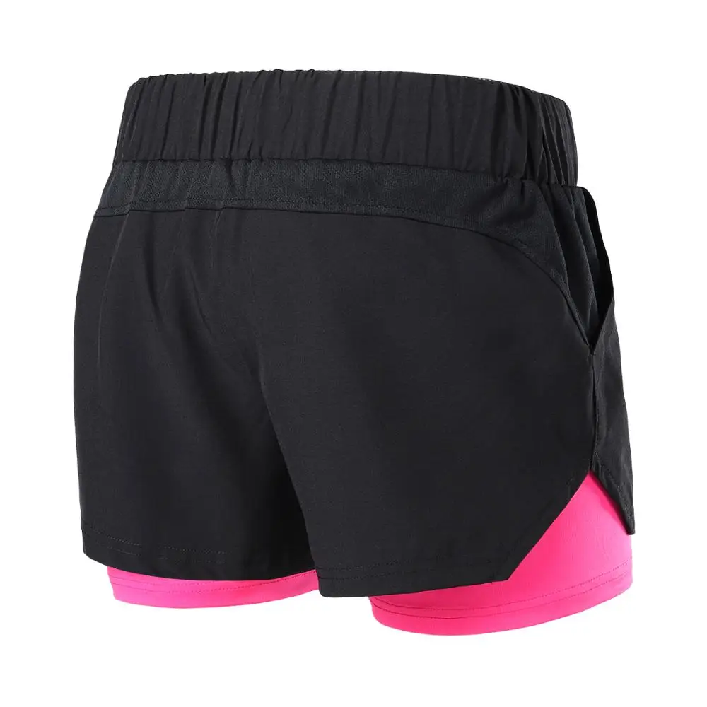 ARSUXEO Running Shorts 2 in 1 Elastic Waist Yoga Gym Jogging Fitness Sports Reflective Breathable Shorts B1103