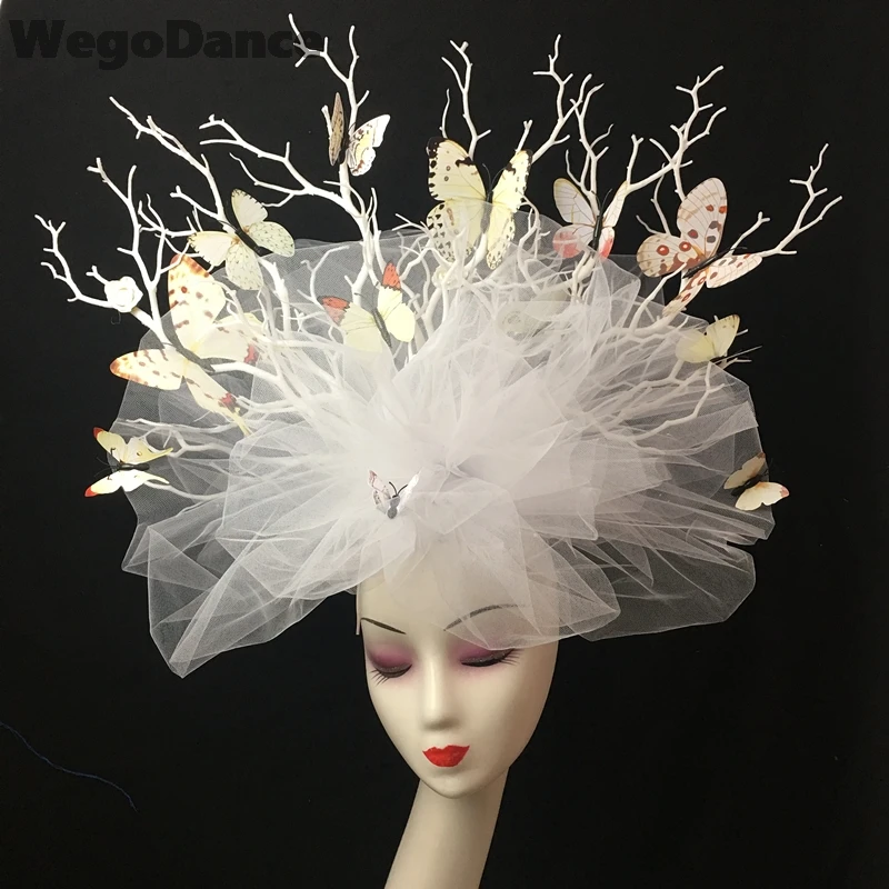 Wedding Photo Bride Headwear Butterfly Branches Type Hairband Movie Stage Performance Dress Model Catwalk Head Props