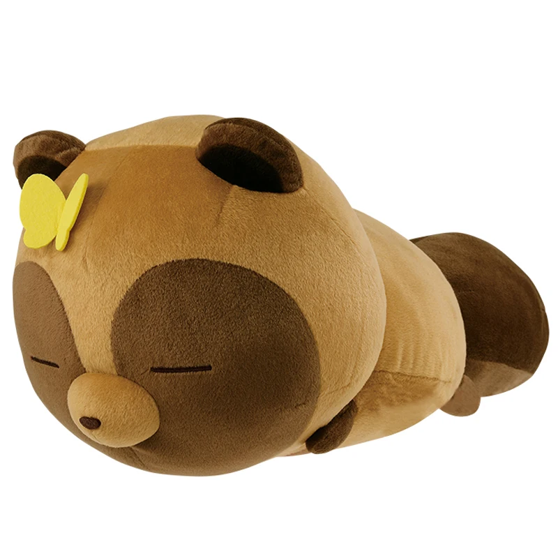 

New Cute Tanuki to Kitsune Raccoon Dog With Butterfly Laying Sleeping Big Plush Stuffed Animals Pillow Doll Toy Kids Gifts 56cm