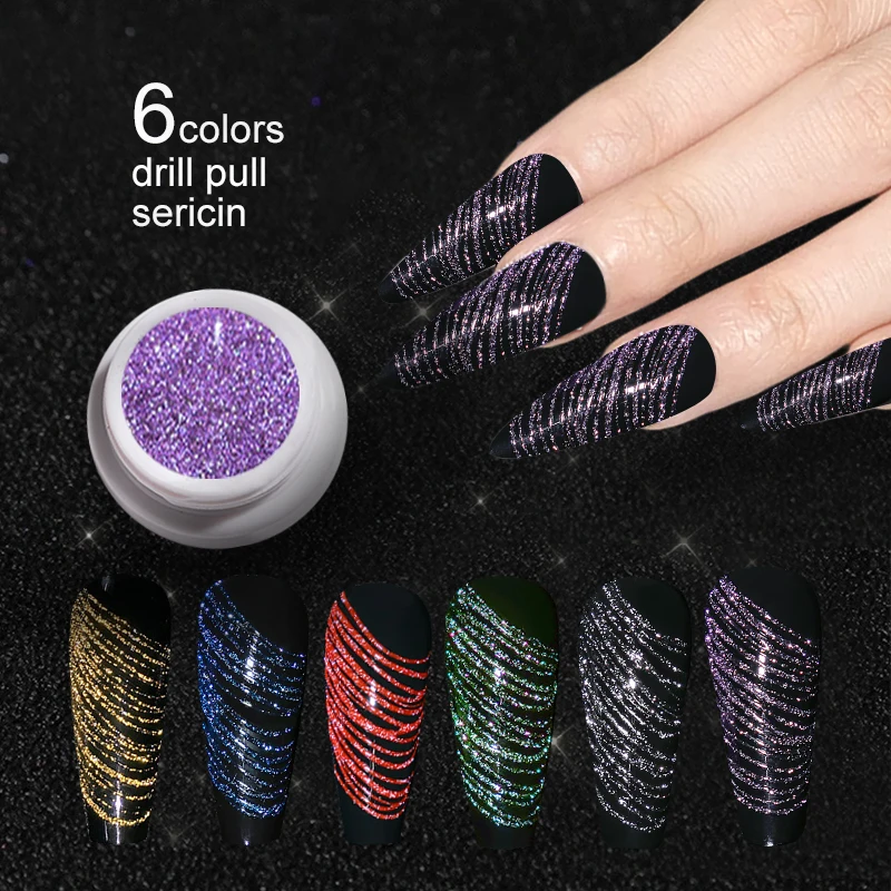 SKVP Glitter Spinne Nagel Gel Kreative Draht Zeichnung Gel Lack Punkt Zu Linie Ziehen Seide Malerei UV Gel Spinne Nagel gel Polnisch