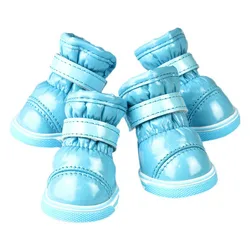 Botas de nieve de invierno para mascotas, Zapatos de diseño impermeables antideslizantes, cálidos e informales, para perros pequeños y medianos, Chihuahua, 4 unids/set