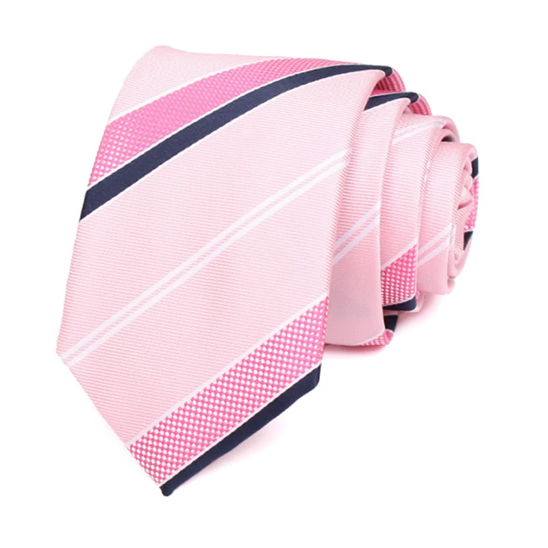 New Men’s Pink Tie High Quality 7CM Ties For Men Fashion Formal Neck Tie Gentleman Work Party Necktie Groom Wedding Neckties