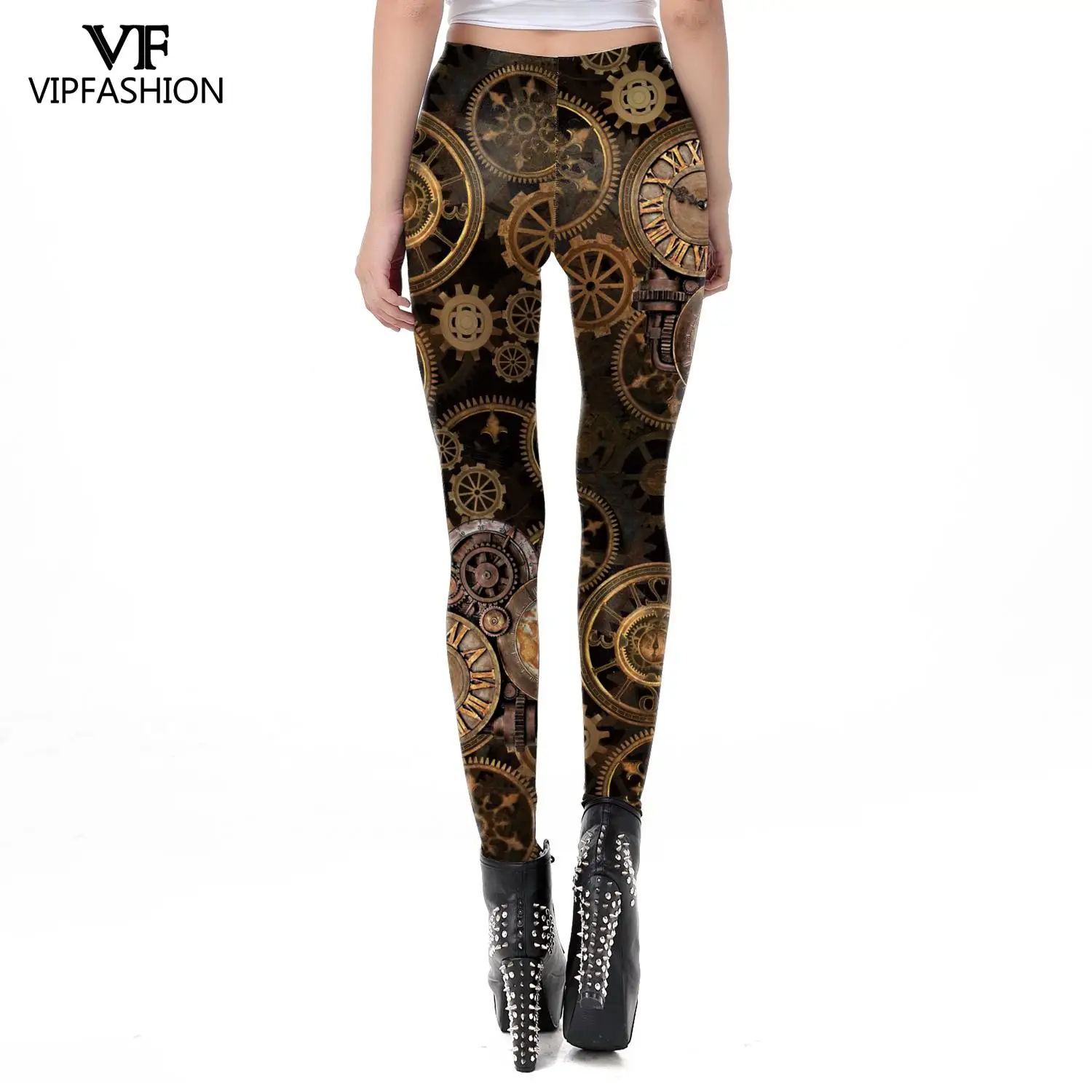 VIP FASHION-Pantalon taille moyenne pour femme, Legging imprimé punk 3D, collants skinny sexy, vêtements de sport élastiques pour femme, entraînement de fitness