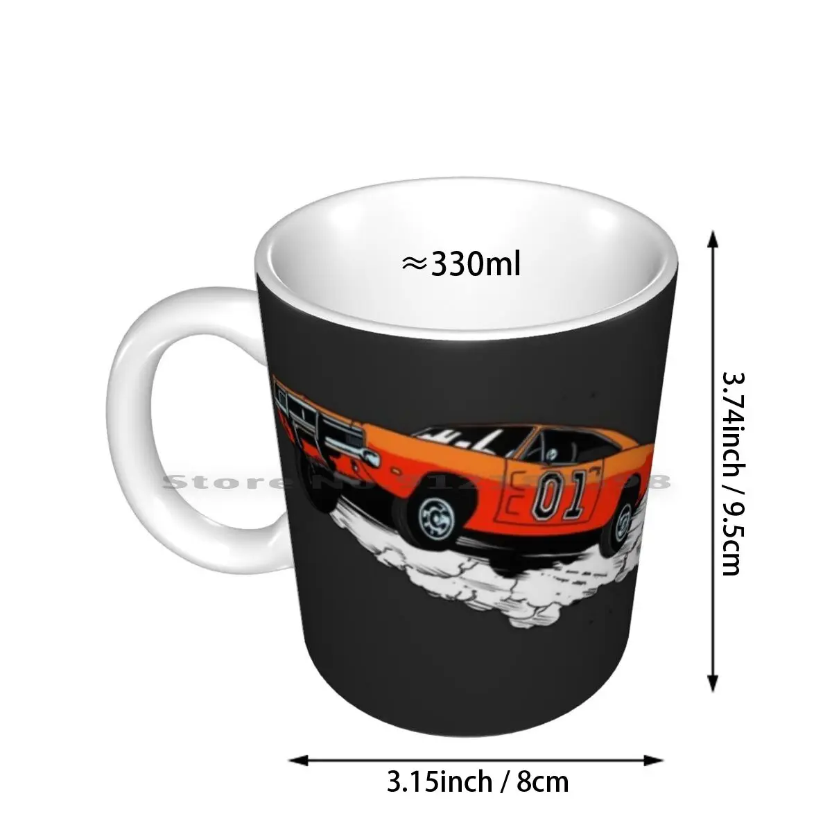 The Road Avenger Ceramic Mugs Coffee Cups Milk Tea Mug Of Hazzard General Lee Charger R T Car Muscle Car Tv Show Series Film