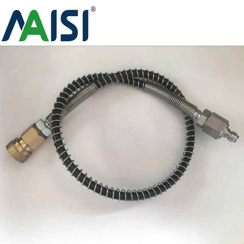 High Pressure 530mm 63Mpa  Spring Hose With 8mm SS 304 Female Quick Connector Male Disconnect Adaptor  Thread M10X1